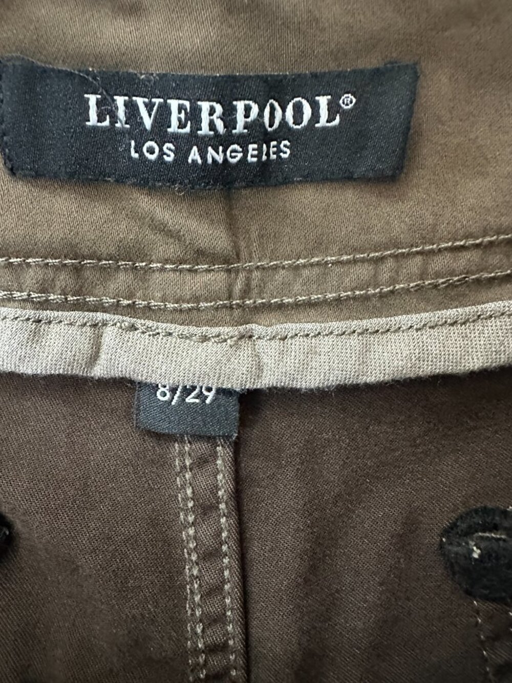 Liverpool Los Angeles Oregano Green Wide Leg Crop Utility Pants Size 8/29 - Picture 5 of 10